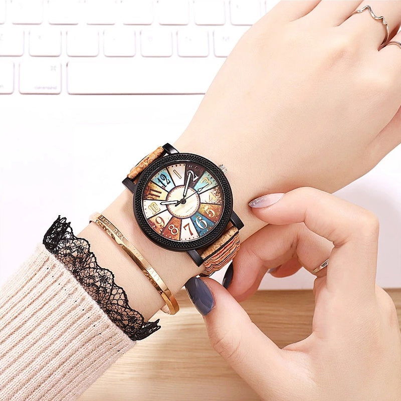 SUNSDO__Casual Vintage Leather Women Quartz Wrist Watch PrestigePearls