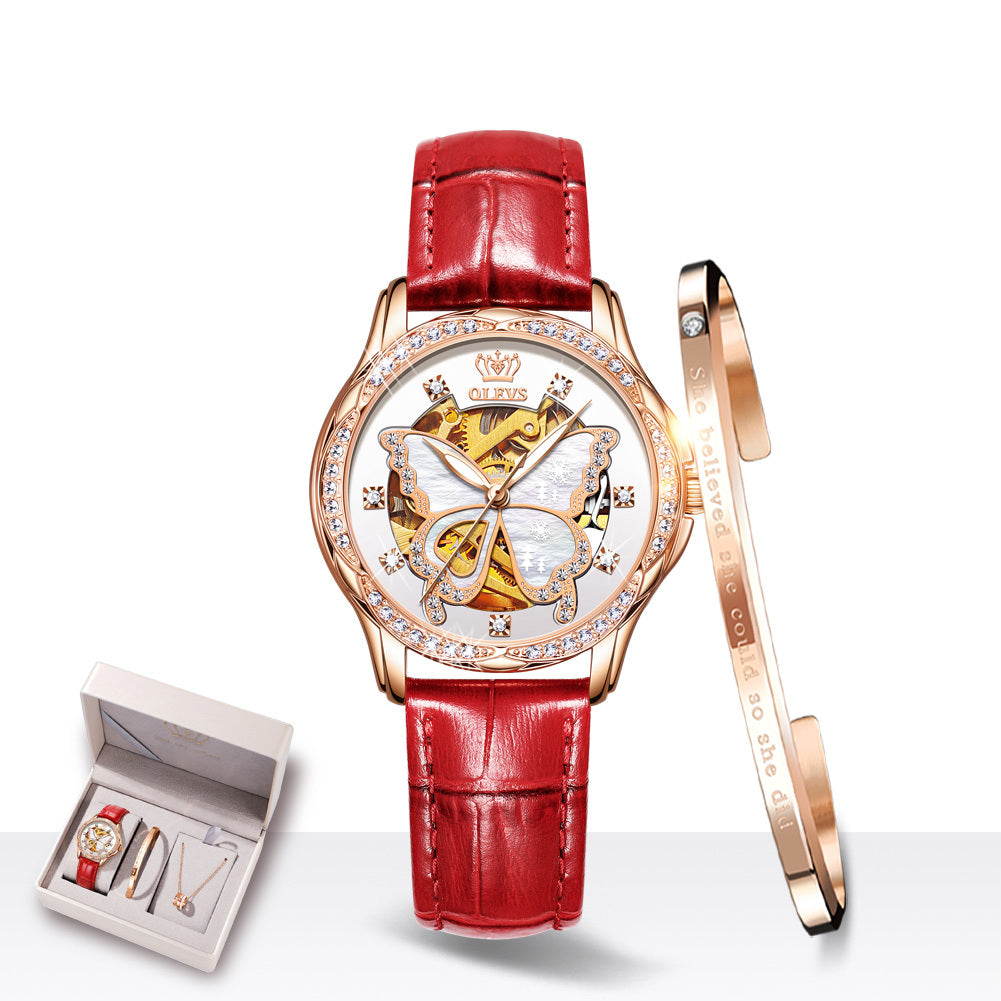 Ladies Automatic Mechanical Watch Gift Box Set PrestigePearls