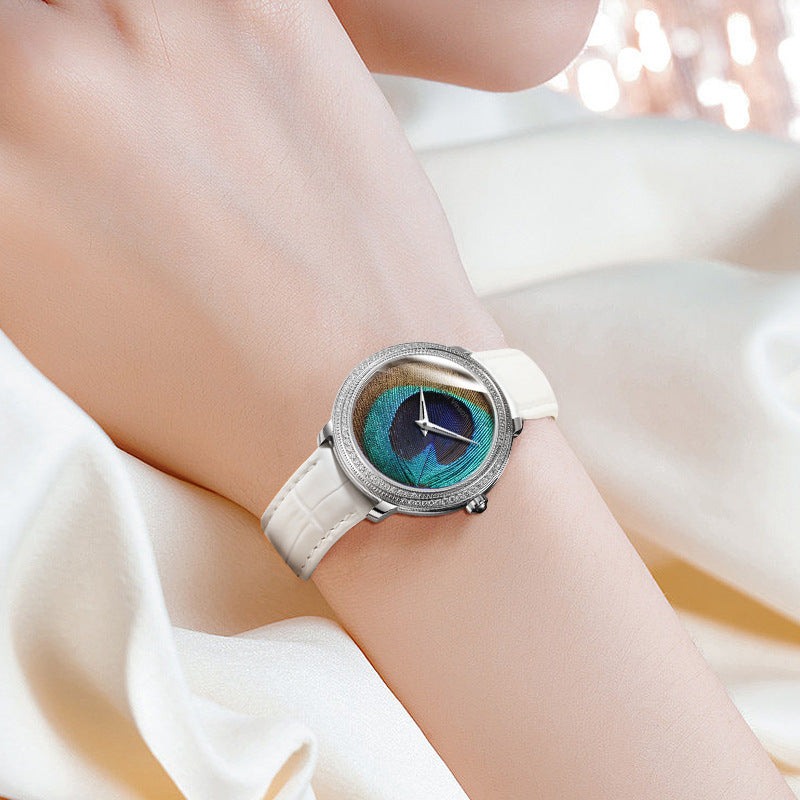 Women's Feather Dial Waterproof Belt Watch PrestigePearls