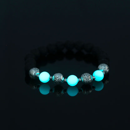 NightGlow Volcanic Bracelet _ Black Volcanic Stone Bracelet Luminous Bead Bracelet PrestigePearls