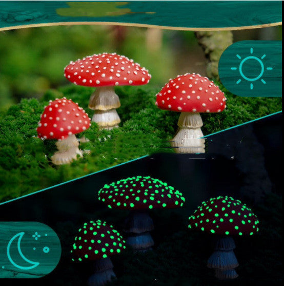 Garden Plant Luminous Mushroom Resin Ornaments PrestigePearls