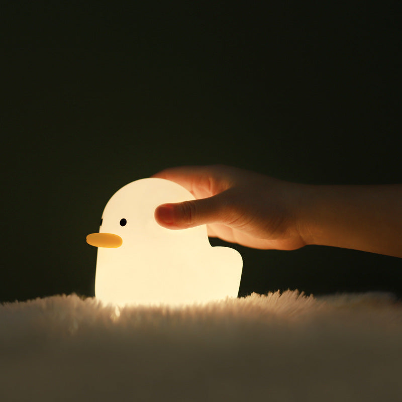 Nordic Cute Lovely Cartoon Dull Duck Led Night Light Silicone USB Charging NightLight Holiday Gifts Kids Room Bedside Bedroom - prestigepearls