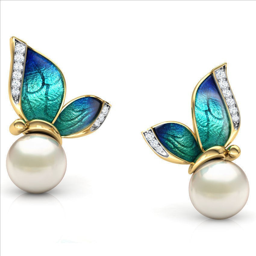 Light Luxury Niche Design Rhinestone Earrings For Women PrestigePearls