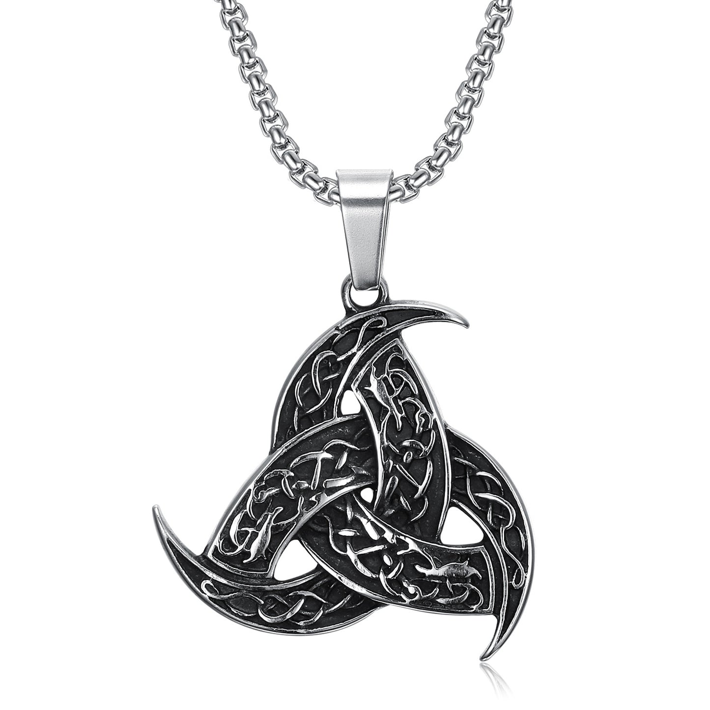 Norse Viking Legend Odin Horn And Dragon Pendant Necklace - prestigepearls