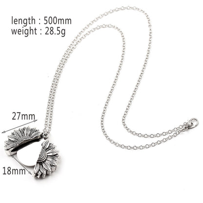 Retro Necklace Cross-border Sunflower Can Double-layer Lettering PrestigePearls