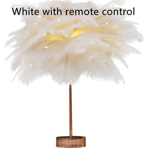 PlumeGlow-Feather Lamp Nordic Desk Lamp PrestigePearls