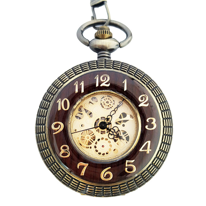 Large Flip Mechanical Pocket Watch Roman Carved Hollow PrestigePearls