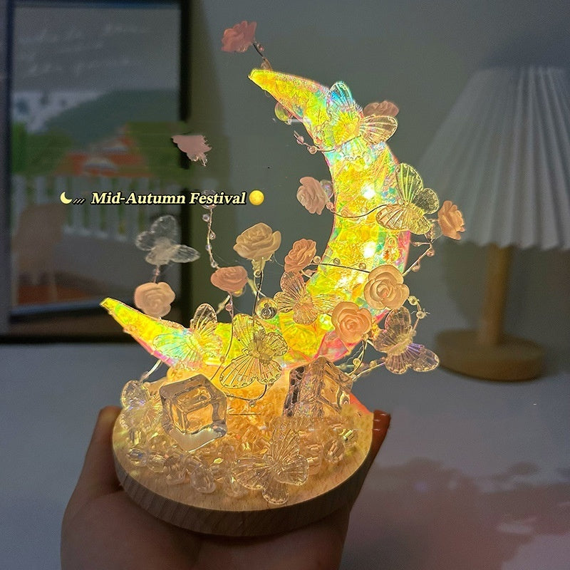 Water Moon Butterfly Small Night Lamp Atmosphere Handicraft DIY Material PrestigePearls