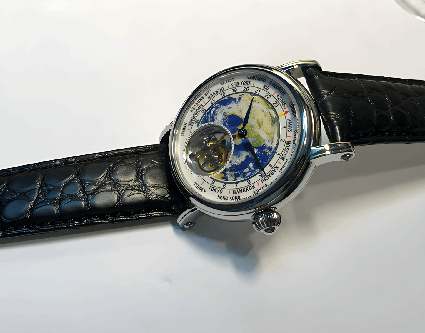 AESOP 7051 -- 3D Globe Tourbillon Round Watch