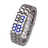 BlazeMetal _Fashion Black Full Metal Digital Lava Watch Men PrestigePearls