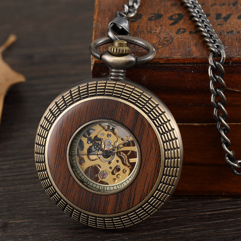 Large Flip Mechanical Pocket Watch Roman Carved Hollow PrestigePearls