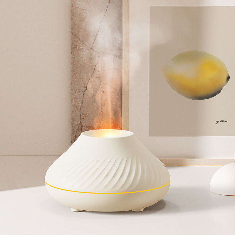 Newest RGB Flame Aroma Diffuser 130Ml 3d Colorful Flame Humidifier Fire Volcano Diffuser Flame - Prestige Pearls