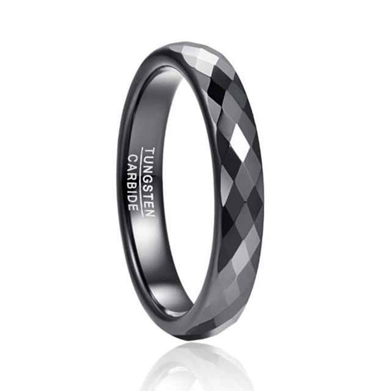 Wide Electroplated Black Faced Tungsten Steel Ring PrestigePearls