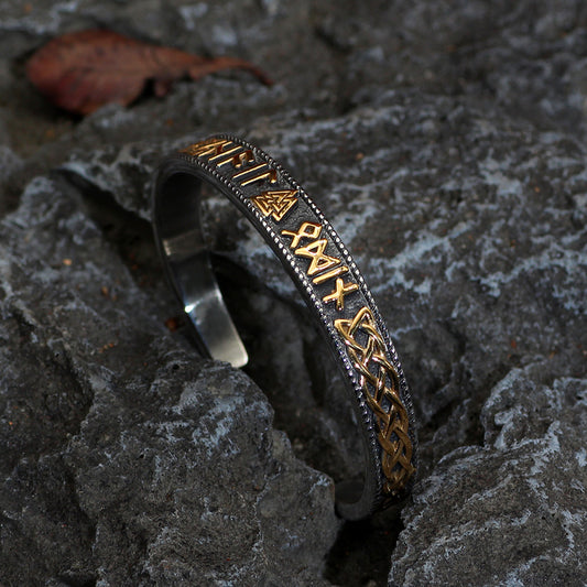 Solid Stainless Steel Viking Rune Bracelet - prestigepearls