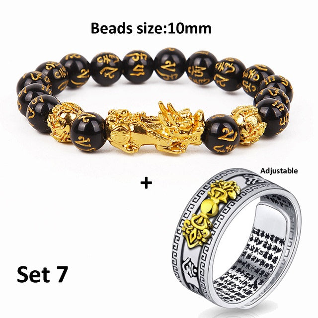 Unisex Chinese Feng Shui Pixiu Bracelet Ring - prestigepearls