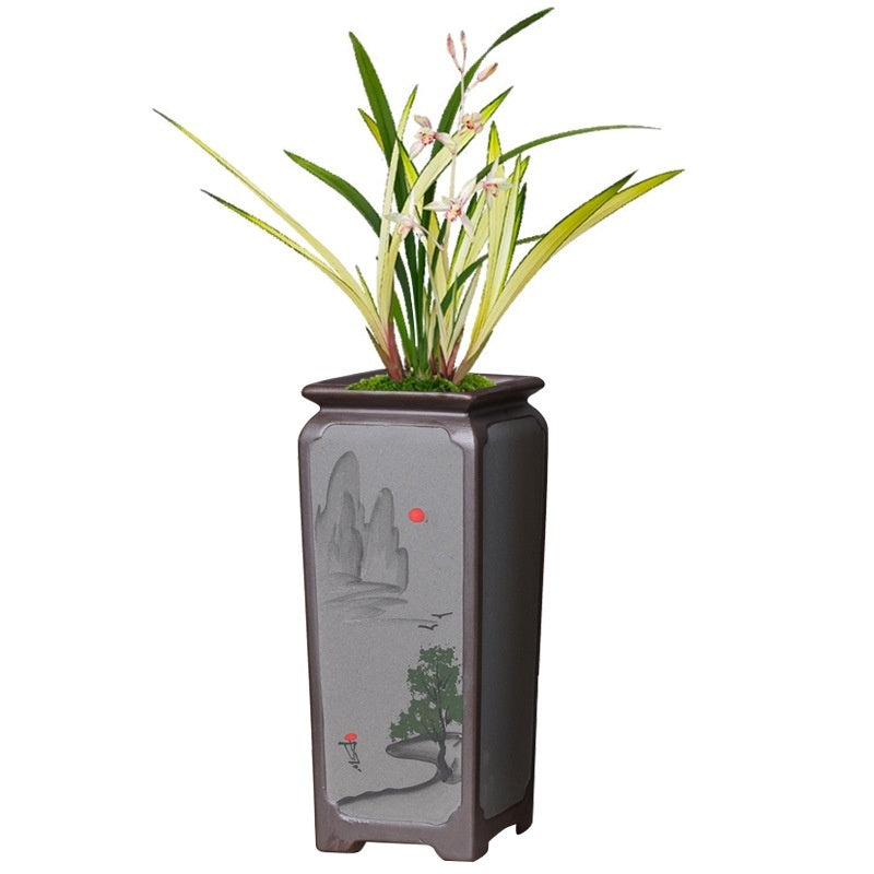 Purple Sand Ceramic Orchid Creative Indoor Desktop Green Plant Potted Plants PrestigePearls