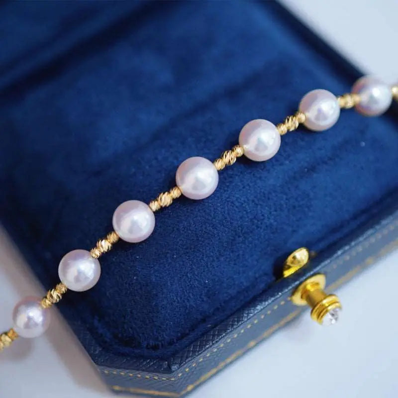 Aurora Akoya Pearl Bracelet_ Italian Ins Wind Akoya Sea Pearl Bracelet