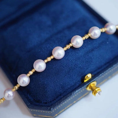 Aurora Akoya Pearl Bracelet_ Italian Ins Wind Akoya Sea Pearl Bracelet