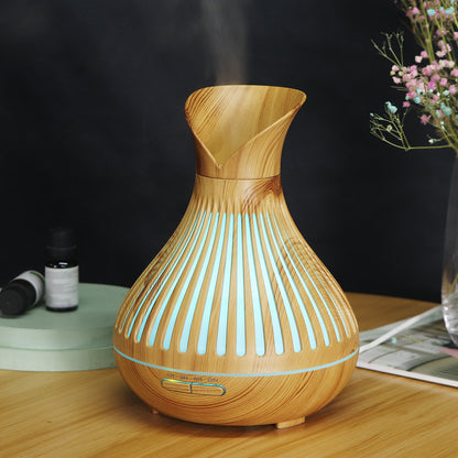 New Aroma Diffuser 500ml Wood Grain Humidifier Household Hollow Vase Humidifier - Prestige Pearls