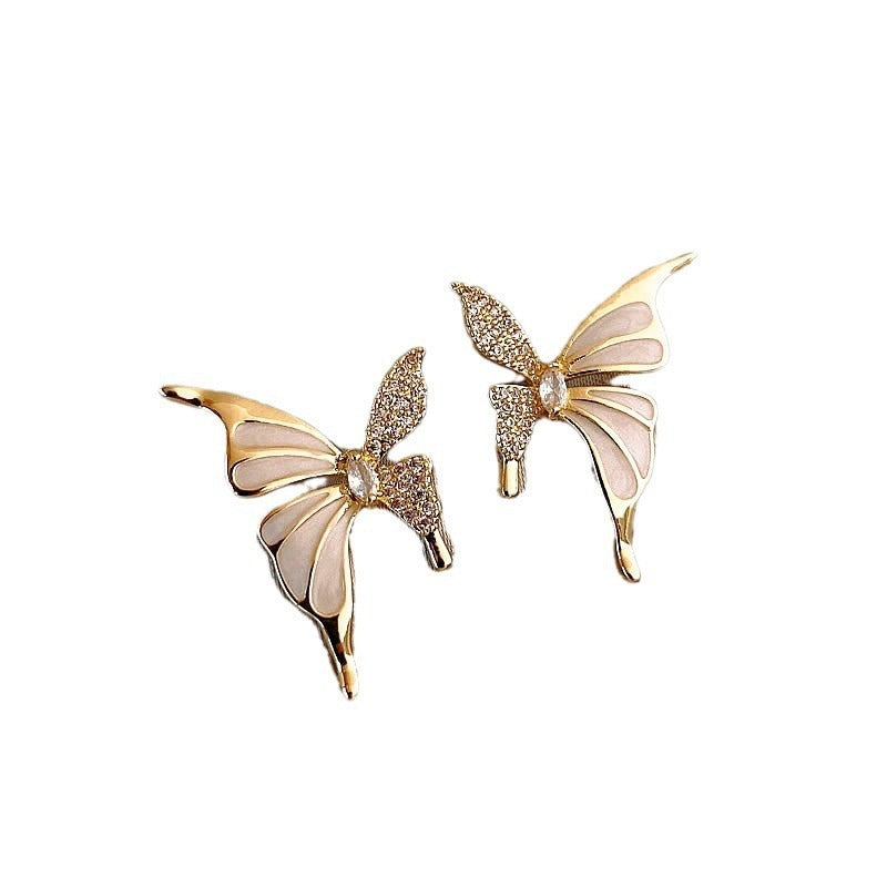 Fashion Jewelry Rhinestone Dripped Butterflies Stud Earrings Sweet Everyday Versatile Jewelry For Women PrestigePearls