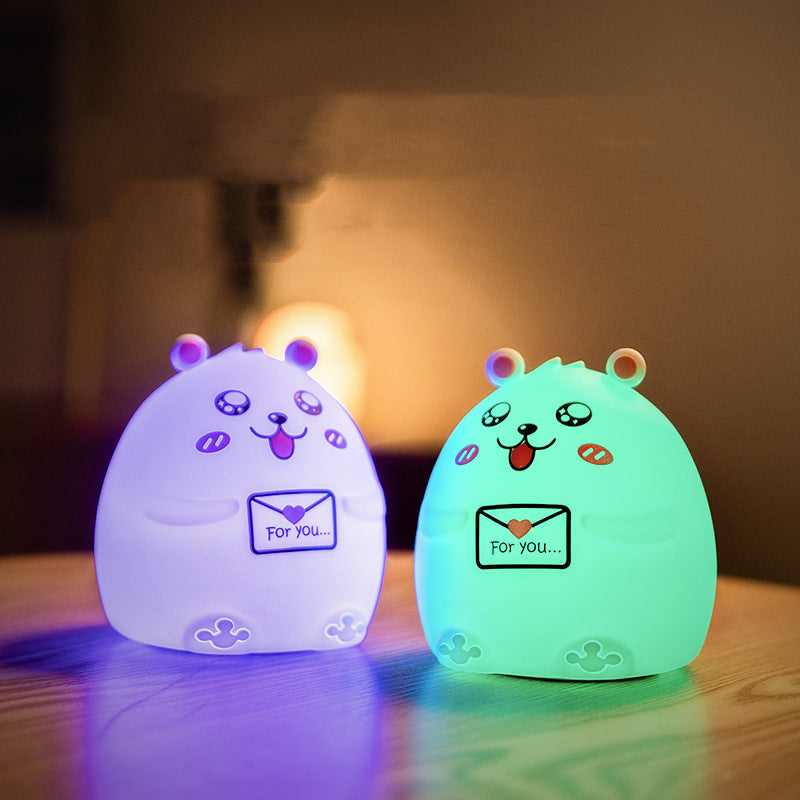 Colorful Bear Silicone Night Light Bedroom Bedside - prestigepearls