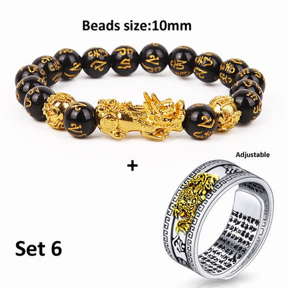 Unisex Chinese Feng Shui Pixiu Bracelet Ring - prestigepearls