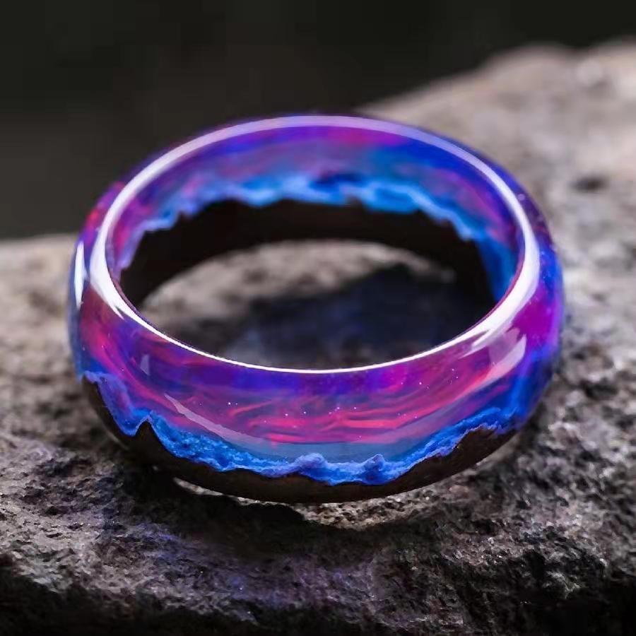 Wood Ring Characteristic Ring Resin Luminous Ring Tide PrestigePearls