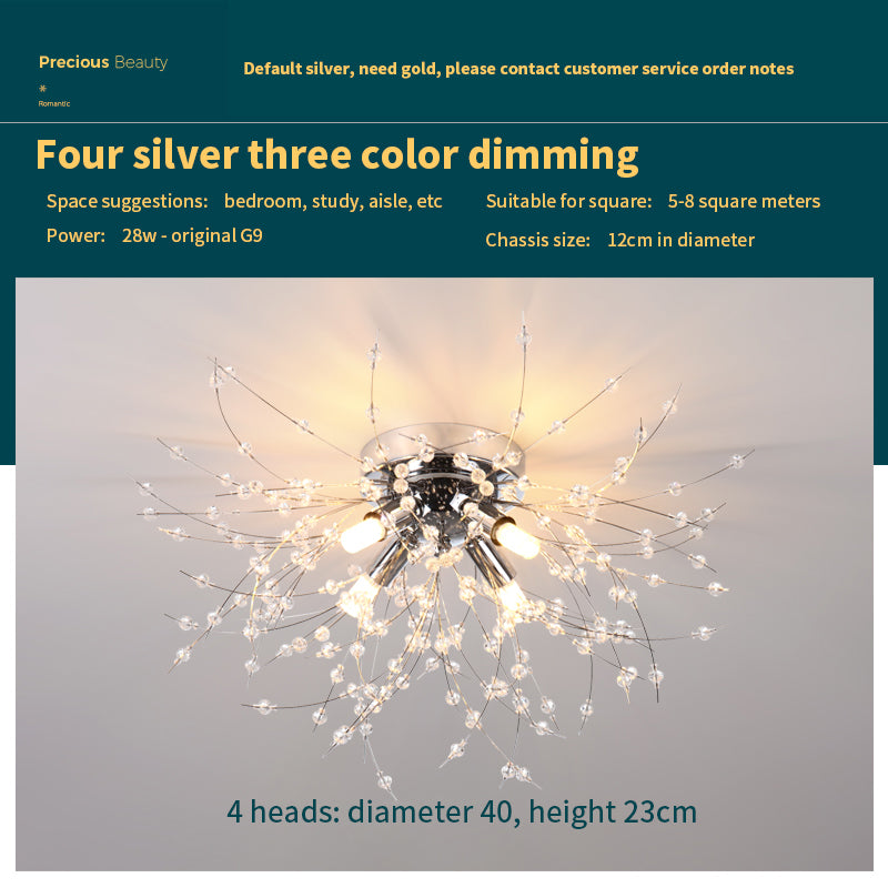 GlowDandelion- Dandelion Bedroom Crystal Ceiling Lamp PrestigePearls