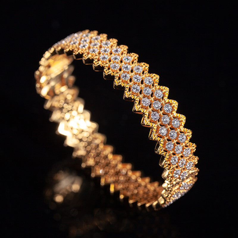 Gold Plated S925 Silver Fine Version Of The Lace Bracelet For Women PrestigePearls