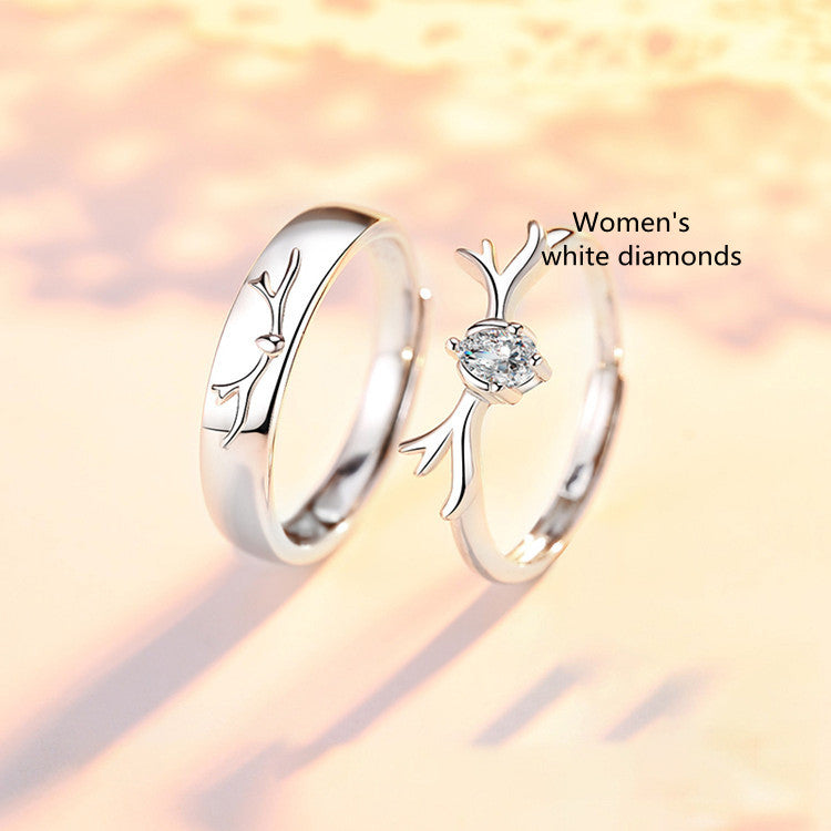 Couple A Pair Of Simple Men And Women Rings - prestigepearls