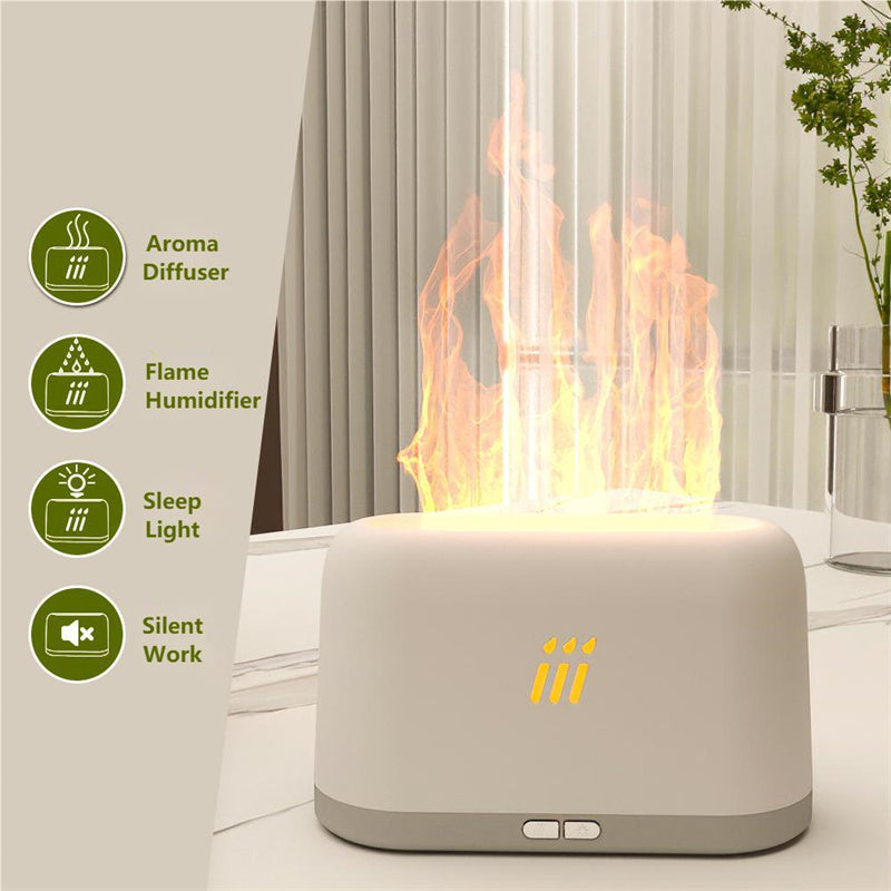 Flame Aroma Diffuser Air Humidifier Ultrasonic Cool Mist Maker Fogger Led Essential Oil Flame Lamp Difusor - Prestige Pearls