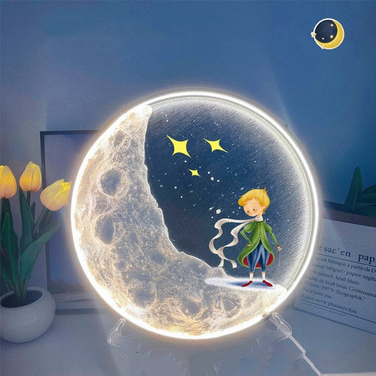 Moon Light Handmade Diy Material Pack Decorative Atmosphere Light Gift Ornaments Moon Small Night Light PrestigePearls