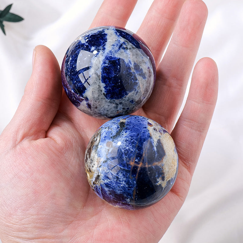 Natural Crystal Blue Stone Crystal Ball Ornaments - prestigepearls