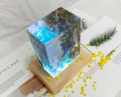 Square Fantasy Coral Sea Small Night Lamp Home Decoration PrestigePearls