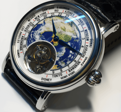 AESOP 7051 -- 3D Globe Tourbillon Round Watch