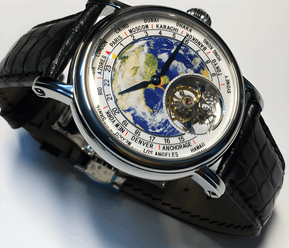 AESOP 7051 -- 3D Globe Tourbillon Round Watch